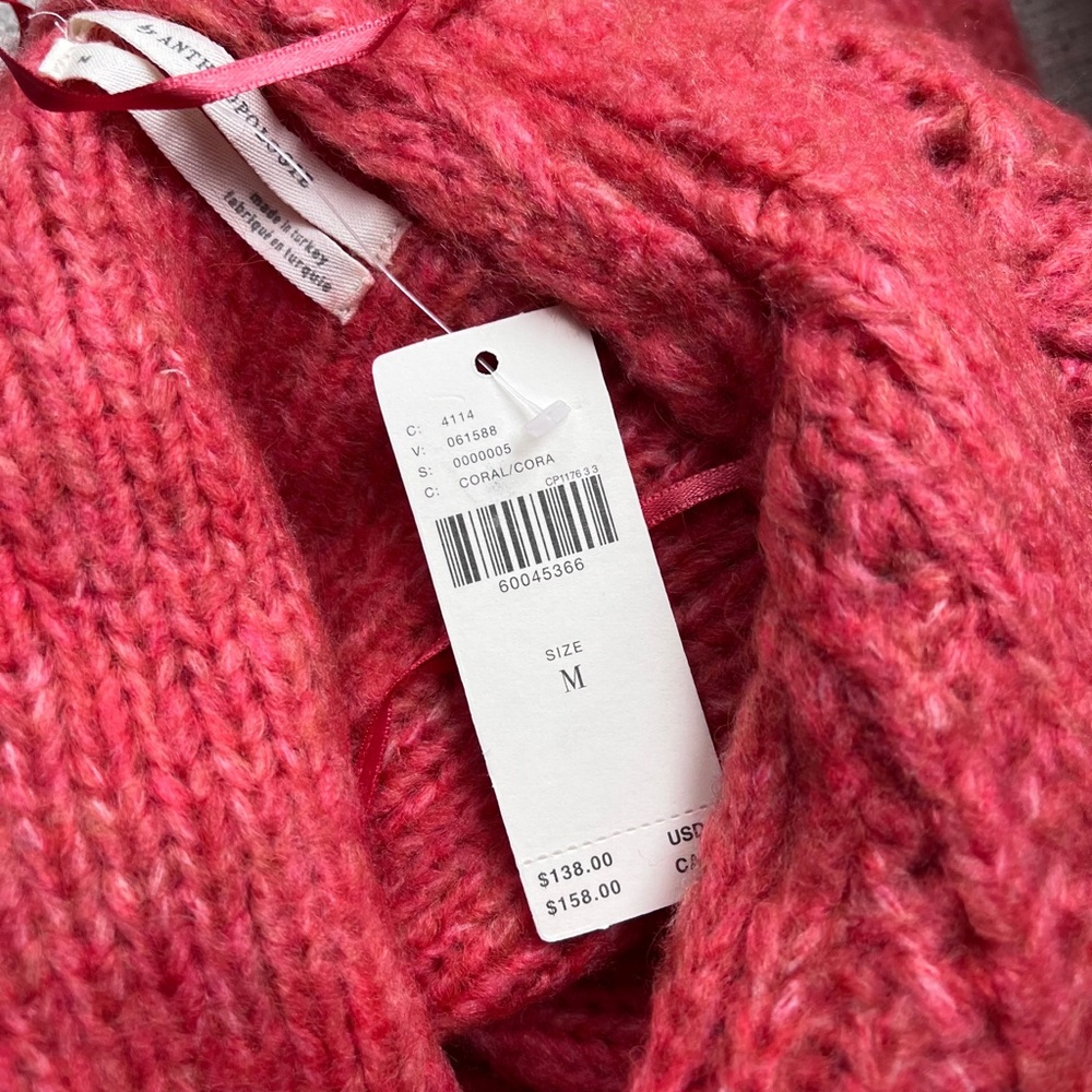 Anthro Nuria Textured Knotch Long Cardigan M - Picture 16 of 17